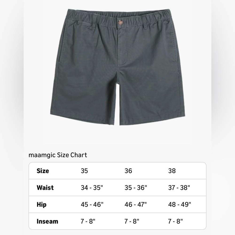 Men's Classic Fit 7" Cotton Casual Shorts Elastic Waistband 36W maamgic - Picture 7 of 16